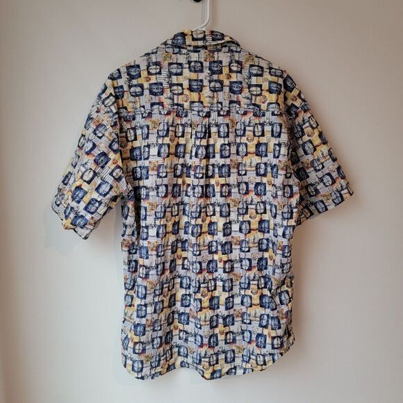 Links Mens Button Up Shirt Nautical Beachy Summer Size Large‎ L Colorful - Picture 2 of 6